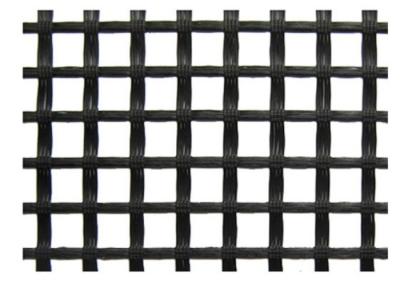 Warp Knitted Polyester Geogrid Black for Runway / Railway Foundation