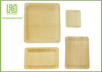 Fancy Wooden Disposable Plates , Odorless Wooden Dessert Plates Cake Tray