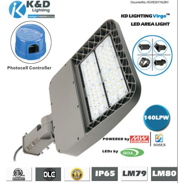 1.4ft Square LED Outdoor Area Street Lighting Lamp 250W 130Lm/W Efficiency