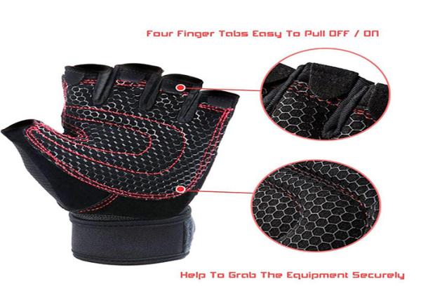 Black Workout Hand Gloves , Wrist Wrap 10.5 Inch Weighted Exercise Gloves