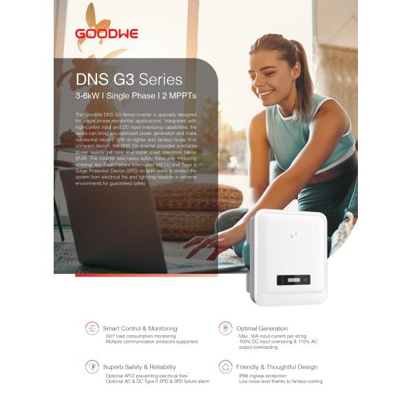Goodwe On Grid Inverter DNS G3 серии GW6000-DNS-30 6кВт однофазный на сети солнечный инвертор жилой солнечный инвертор