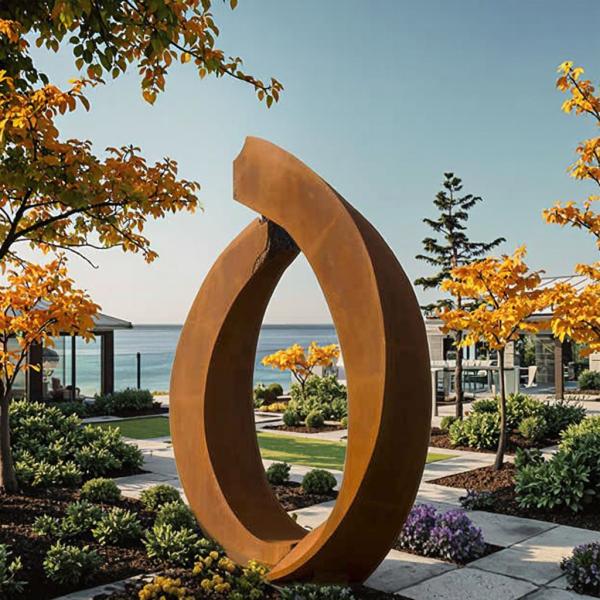 Custom Rust Decorative Metal Art Modern Garden Corten Steel Sculpture from Professional Sculpture Factory