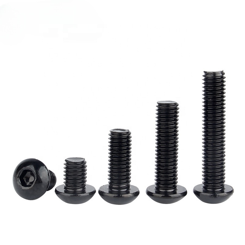 ISO7380 10.9 Grade M8*8mm Black Oxide Alloy Steel Carbon Steel Hex Hexagon Button Head Socket Screws with Control