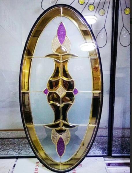 Decorative leaded glass for wood  doors made in China