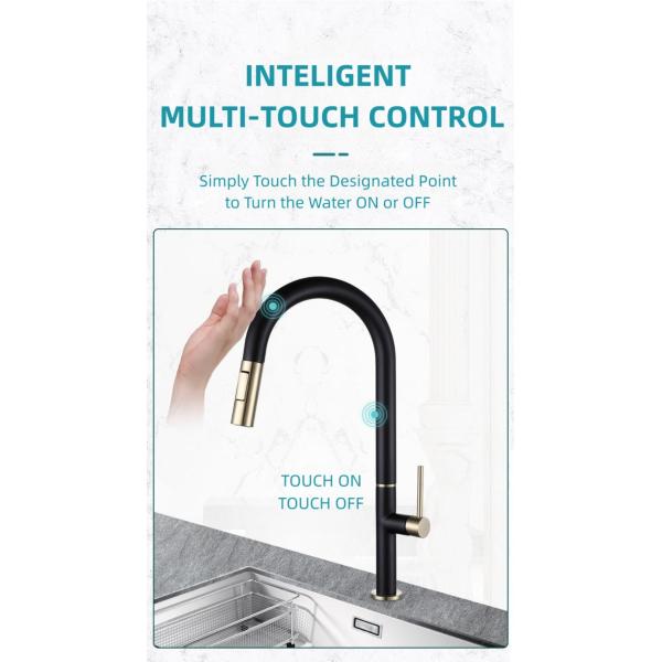 OEM ODM Smart Touch Control Kitchen Faucet Copper Pull Out Kitchen Tap