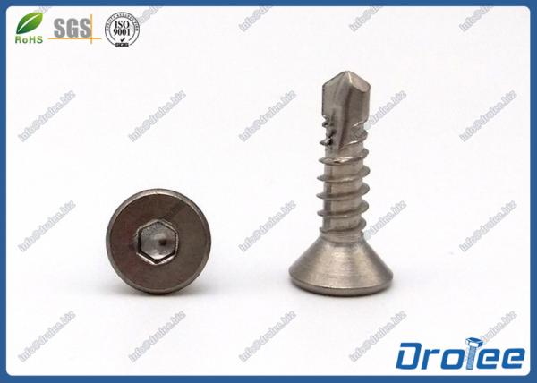 304/316/410 Stainless Steel Flat Head Hex Socket Self Drilling Tek Screws