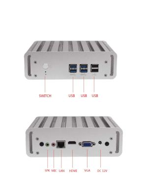 PC industrial encaixado áspero de Intel I3 I5 I7 com 6 portos do LAN de COM 2 de USB2