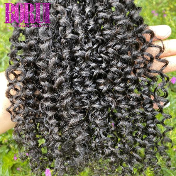 Soft  Virgin Peruvian Human Hair Jerry Curly Hair Extension Peruvian Kinky Hair Bundle