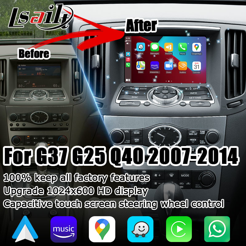 Модуля андроида Infiniti G37 G25 Q40 подключей и играй коробка интерфейса беспроводного carplay автоматического видео-
