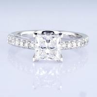 18k 1.5ct+ Princess Design Ring Daily Style Princess Shape White Synthetic Diamond Ring