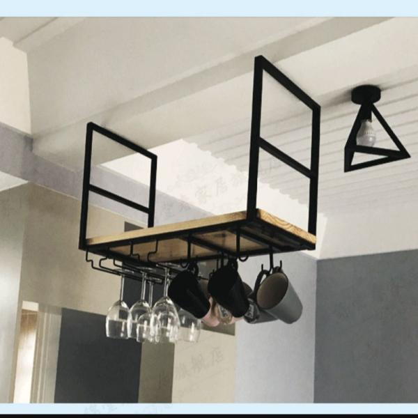 Functional Wood Ceiling Garden Tool Rack Store Display Stand for Garage Overhead Storage