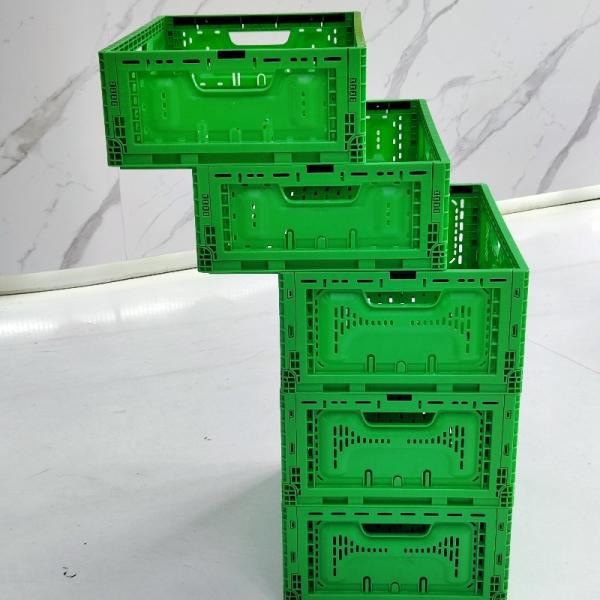 Plastic Foldable Crate Collapsible Basket Plastic Storage Food Grade Plastic Trays Stackable Moving Crate
