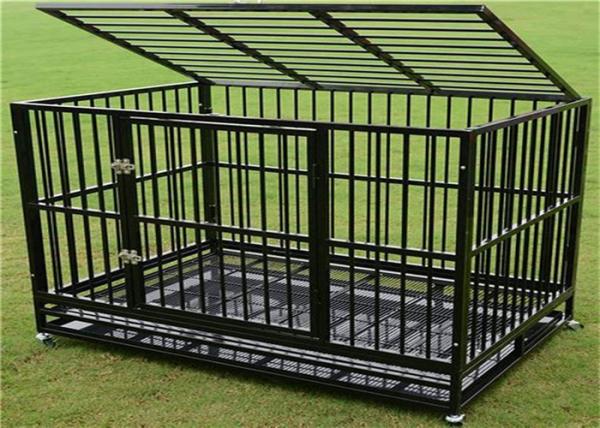 Wire Metal Dog Cage Kennel Single or Double-Door Folding Metal Dog Crate