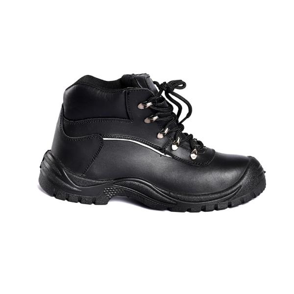 Genuine Leather Waterproof Safety Shoes Mid Cut Steel Toe Steel Plate Industrial Anti Slip Protective