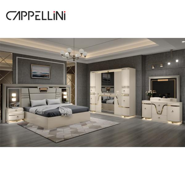 Contemporary Classic King Size Leather Bed Set Double Queen Royal Luxury Modern Wooden Mdf Full Bedroom Sets Furniture