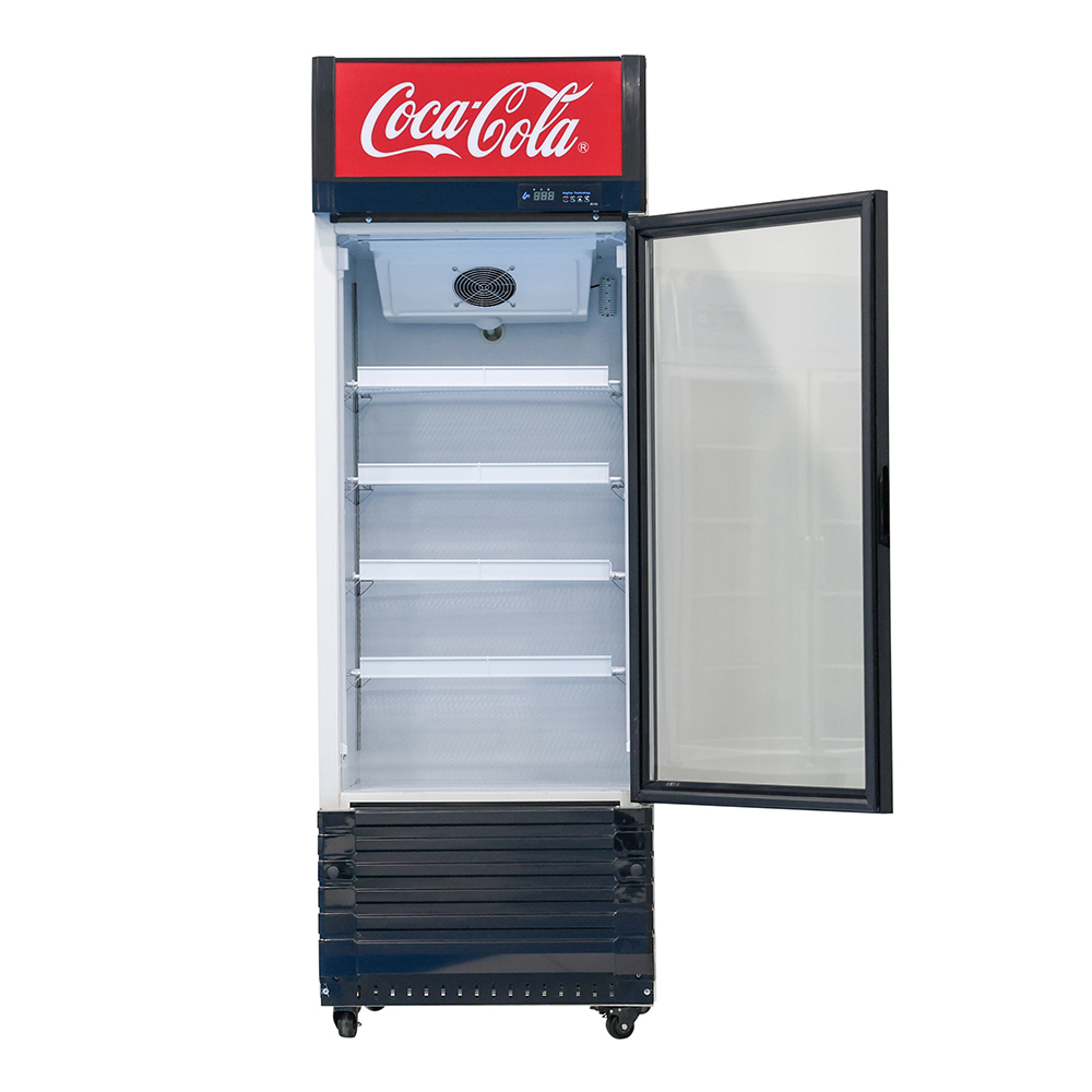 Eco Friendly Display Glass Door Freezer 330L Beverage Storage Commercial Cooler