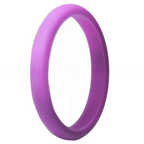 Women's Rubber Silicone Ring Inlay Technology Channel Setting Classic Sparkle Rubber Wedding Band Multi Colors 2.7mm