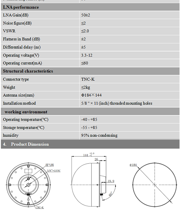 GPS Beidou RTK GNSS Antenna Full Frequency CORS Station Base Station Choke BT-184