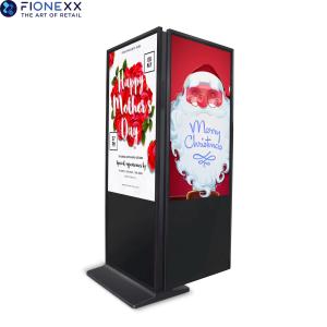 Quiosco de soporte de piso de doble cara con señalización digital vertical para
