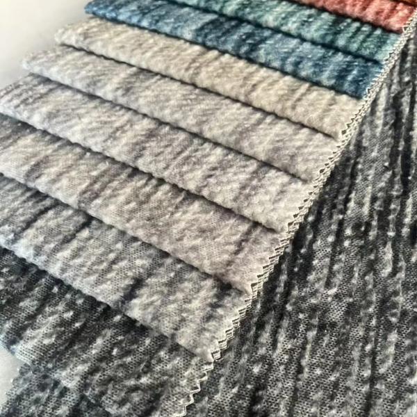 Breathable Embossed Knit Fabric Abrasion Resistant With Easy Maintenance