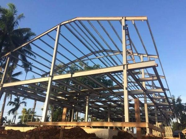 Two Story Light Steel Structure Villa Fire Resistant Asphalt Shingle / Metal Glazed Tile Roof