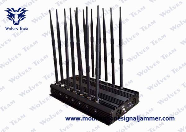 Adjustable 14 Antennas Powerful WiFi Mobile Phone Signal Jammer 50 Meters Range