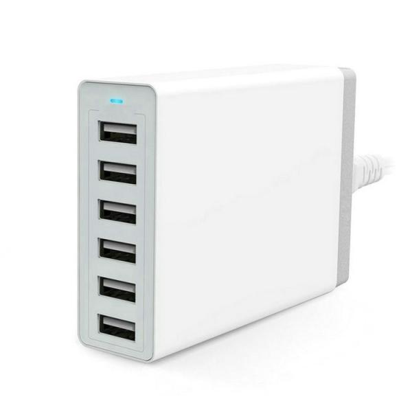 50W 6 Port USB Desktop Charger 5V 10A Intelligent IC
