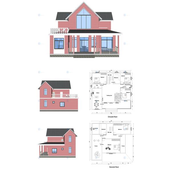 Luxury Villa - (QB08) Popular steel structure Houses Selling In Europe Market And South America Area Customers