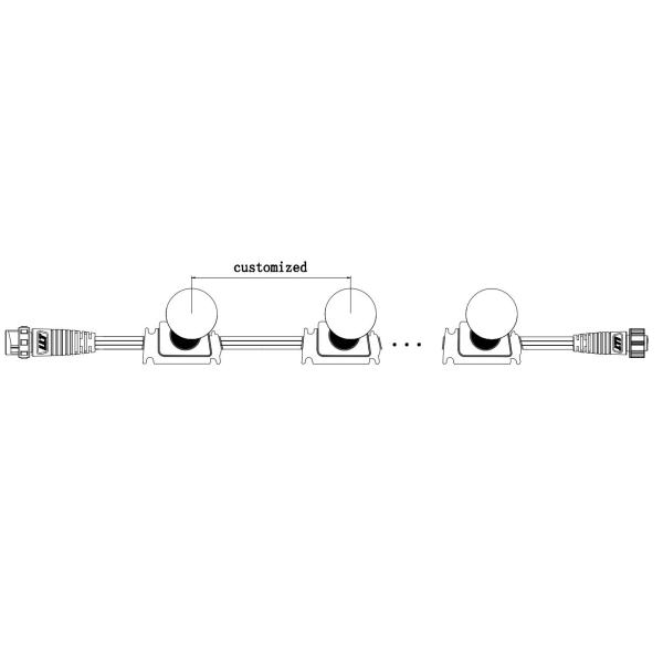 Подгонянный тип соединителя замка извива светов гибкий ЛЛТ строки РГБ раковины