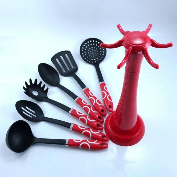 7-Piece Kitchenware Utensil Set with Dishwasher Safe and BPA Free Nylon Utensils