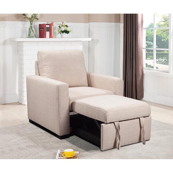 Modern villa living room single person sofa set household Beige lamb fabric cashew nut arc creative sofa with Foot-rest