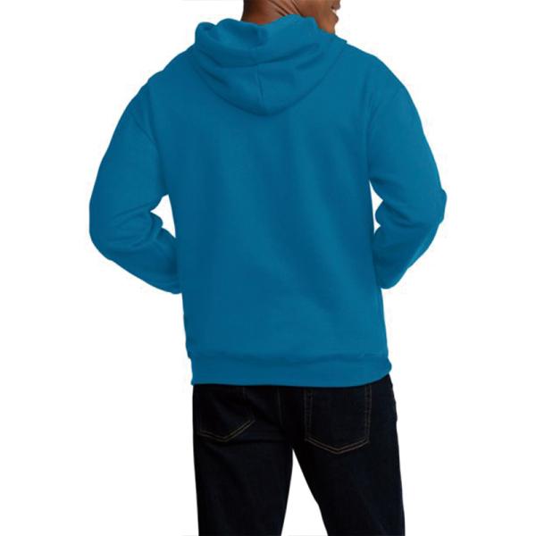 High Quality Bule Polyester Cotton Full Zip Design Mens Hoodies Jackets with Pocket