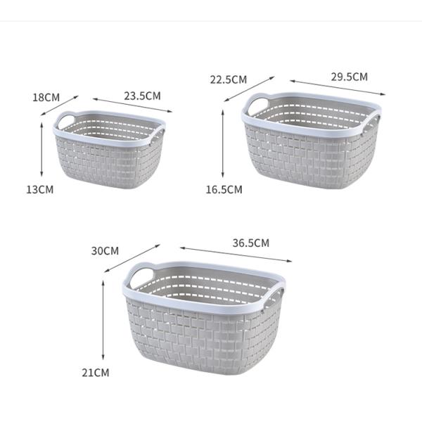 Household Plastic Caddy Basket With Handle 30x21 Plastic Storage Basket