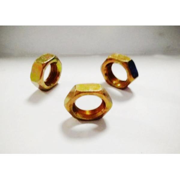 GB54 Yellow Zinc Plated Hex Head Nut , M18 X 1.5 Nut Resist Loosening