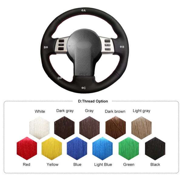 Green Thread Custom Black DIY Steering Wheel Cover for Infiniti FX35 FX45 2003-2012