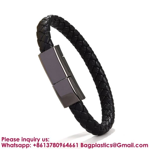 USB C To USB C Short Charging Cable 7.9in Portable Fashion Fast Bracelet Charger Wrist Data Transfer Cord For IOS Huawei Samsung Galaxy LG Android