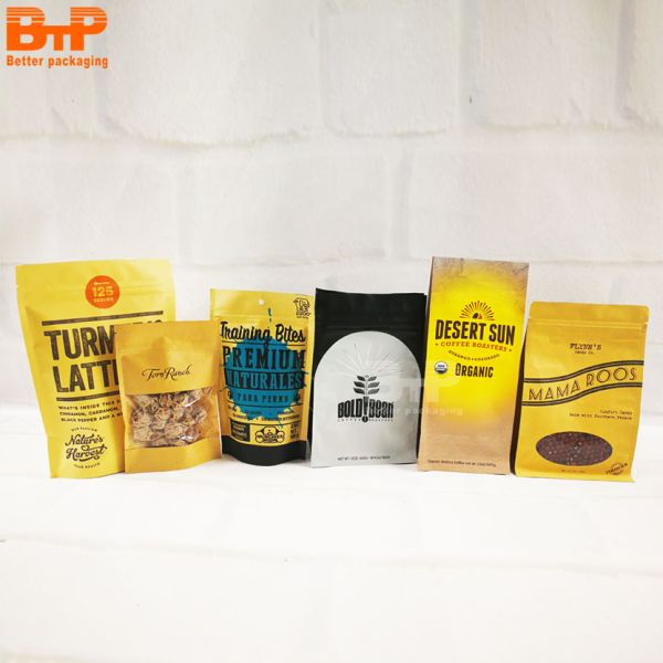 Custom Printed Bag with logo 100% Compostable Kraft Paper Laminated PLA Biodegradable Zipper Paper Bag for Any Products