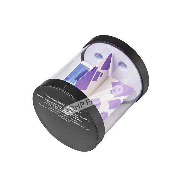Plastic Round Box Round Gift Box With Paper Lid For Skincare Products
