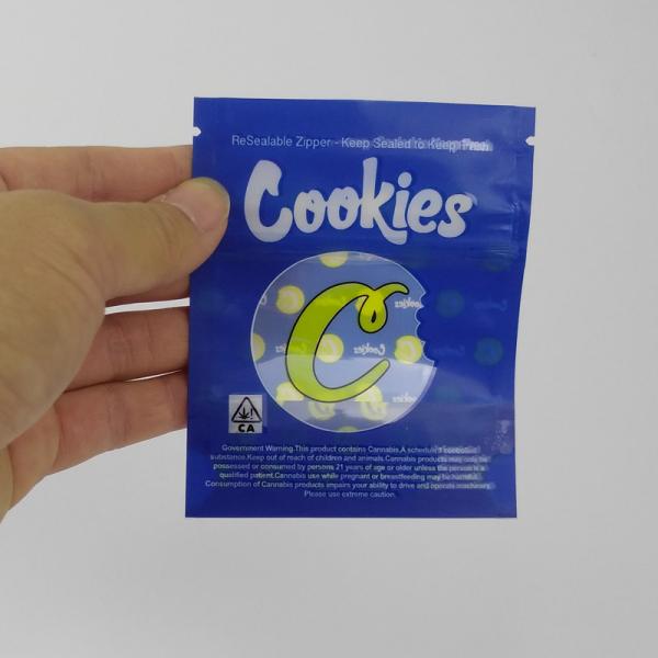 Blue Plastic Tobacco Pouch , Dry Herb Floral Packaging Bags Lightweight