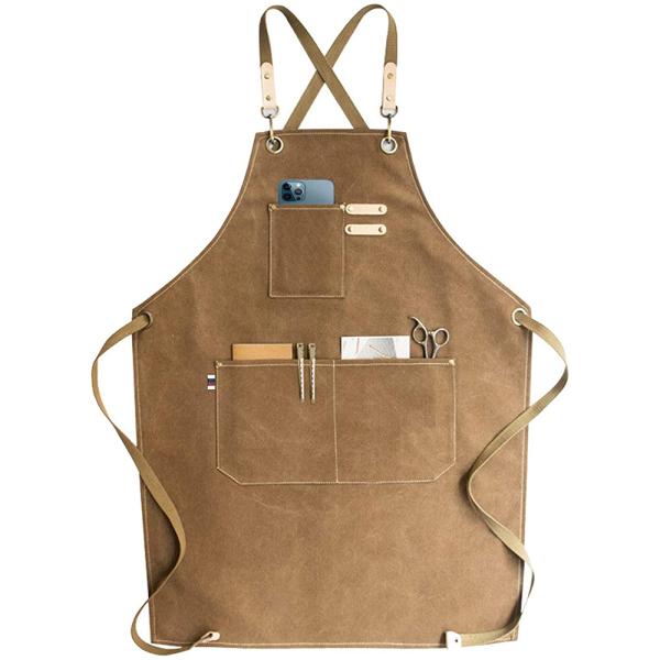Gardening Work Garden Tools Storage Aprons Waterdrop Resistant Cotton Canvas Cross Back Adjustable Apron
