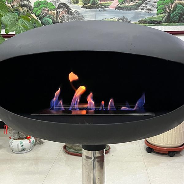 Manual Ignition Ethanol Freestanding Fireplace Carbon Steel And Stainless Steel