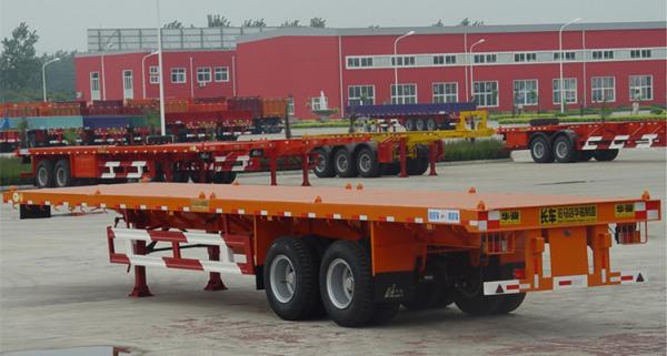 3 Axle Flatbed Tractor Trailer Container Semi Trailer With Container Lock