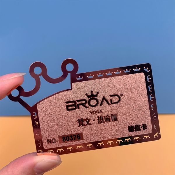 New Design Pocket Size Mirror Business Name Card Mini Rose Gold Metal Mirror Border Card