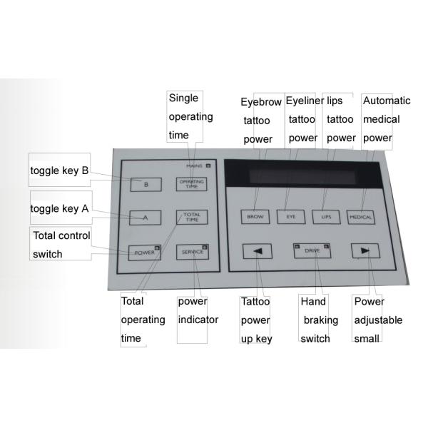 Permanent Makeup Tattoo Equipment Supplies , Tattoo Machine With LCD Power Supply
