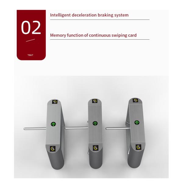 Fast Entry Tripod Turnstile Gate 30-40 People/min Passage Speed IP54 Protection Level