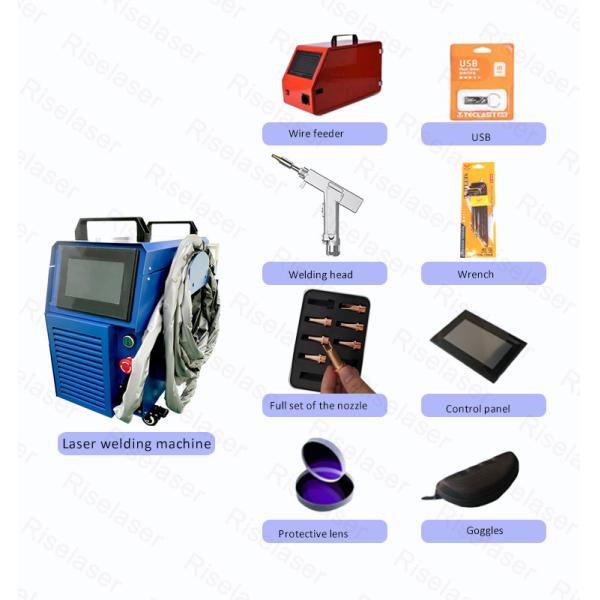Сварочный аппарат 1000w лазера воздушного охлаждения Handheld 1500w с фидером провода