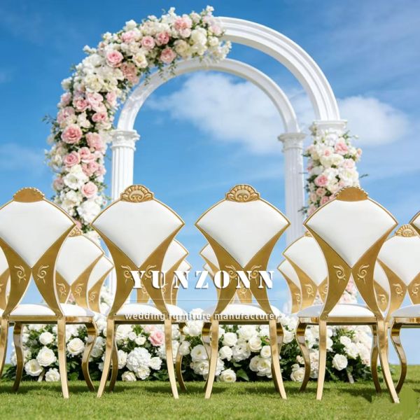 Modern Wedding Furniture Dining Chair High Quality Stainless Steel Cushion Steel Frame Durable Outdoor Use for Hotels Events