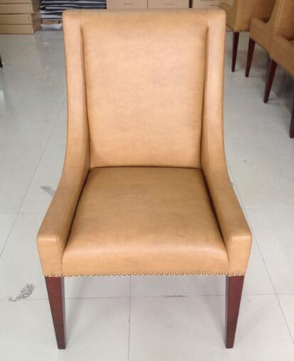 Yellow Vinyl Upholstered Furniture Dining Room Chairs With Neilheads , 60% Sheen