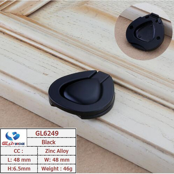 Brush Brass Hidden Drawer Pulls Kitchen Cabinet Knobs / Closet  Square ring Pulls  Furniture Fittings