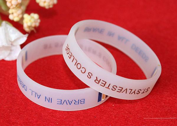 Half Transparent Rubber Wrist Bracelets 180mm Perimeter Embossed Technique